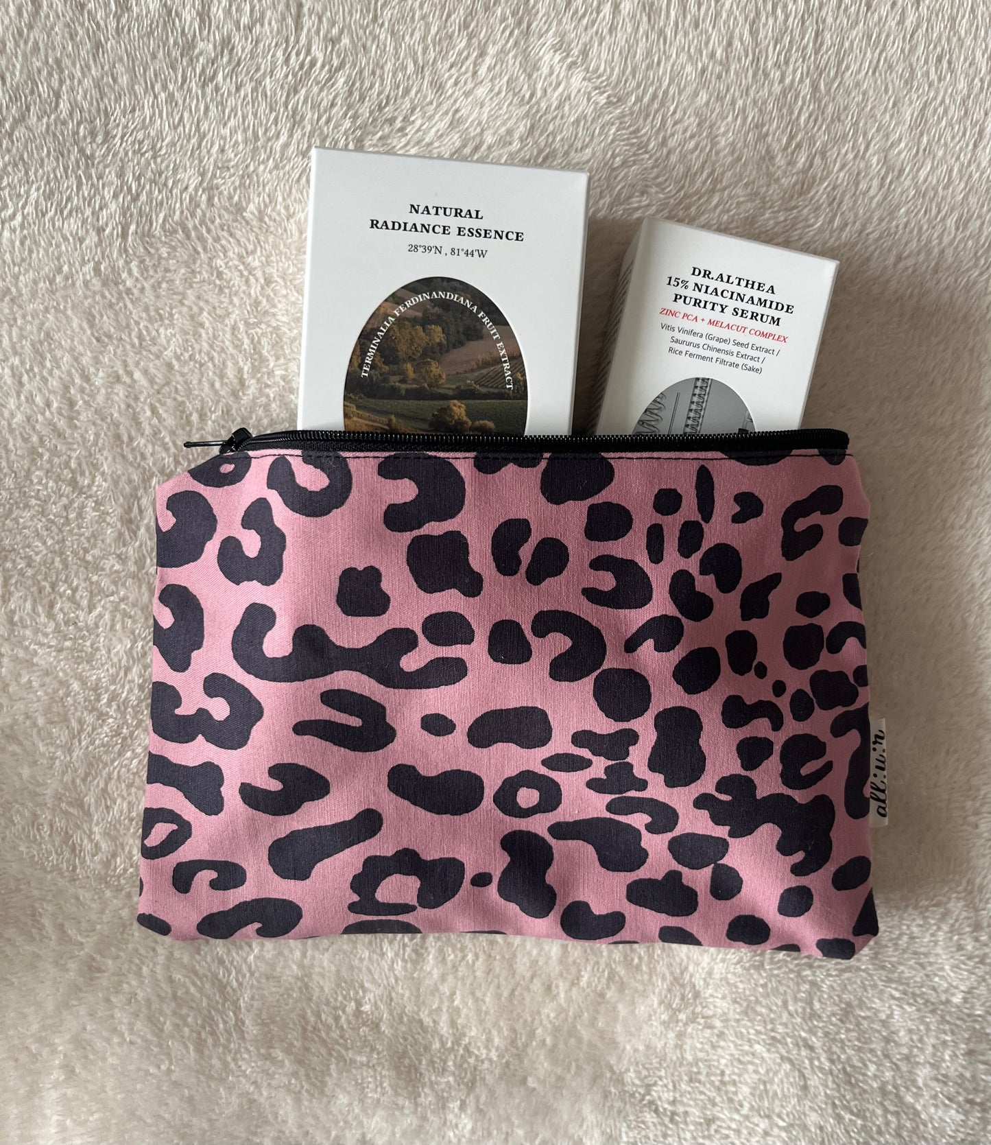 Cosmetic bag 'blush leopard'