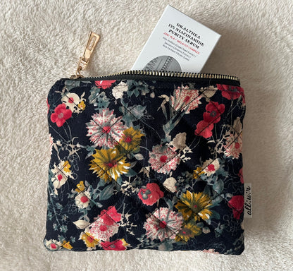 Floral cosmetic bag 'quilted blossom'