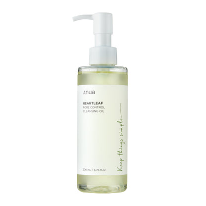Anua Heartleaf Pore Control Cleansing Oil - sejas attīrošā eļļa ar sirdzāles ekstraktu, poru attīrīšanai, ādas taukainības balansēšanai un nomierināšanai.