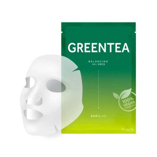 Barulab The Clean Vegan Balancing Green Tea Face Mask atsvaidzinoša un līdzsvarojoša sejas maska ar zaļo tēju taukainai, problemātiskai ādai.