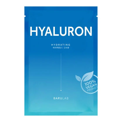 Barulab Hyaluron Mask mitrinoša lokšņu sejas maska ar hialuronskābi sausas un dehidrētas ādas intensīvai mitrināšanai.