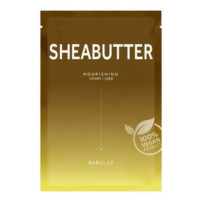 Barulab Nourishing Face Mask Sheabutter barojoša lokšņu sejas maska ar šī sviestu sausas, dehidrētas, kā arī jutīgas ādas kopšanai.