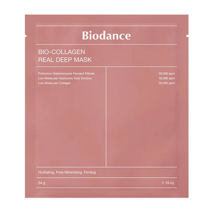 Biodance Bio Collagen Real Deep Mask - sejas maska ar kolagēnu ādas dziļai mitrināšanai, elastības un tvirtuma uzlabošanai.
