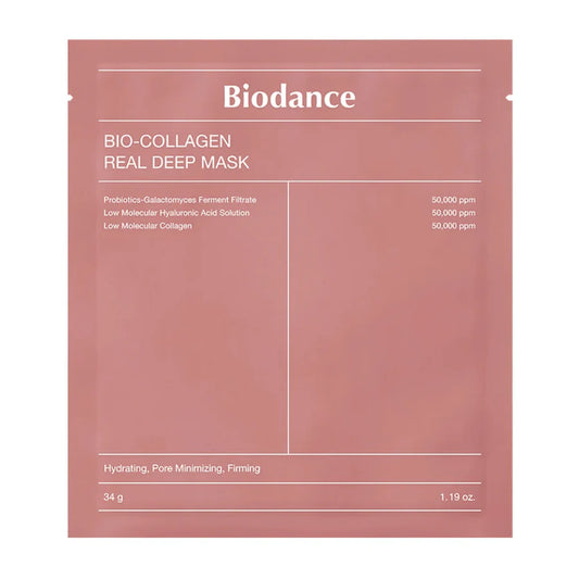 Biodance Bio Collagen Real Deep Mask - sejas maska ar kolagēnu ādas dziļai mitrināšanai, elastības un tvirtuma uzlabošanai.