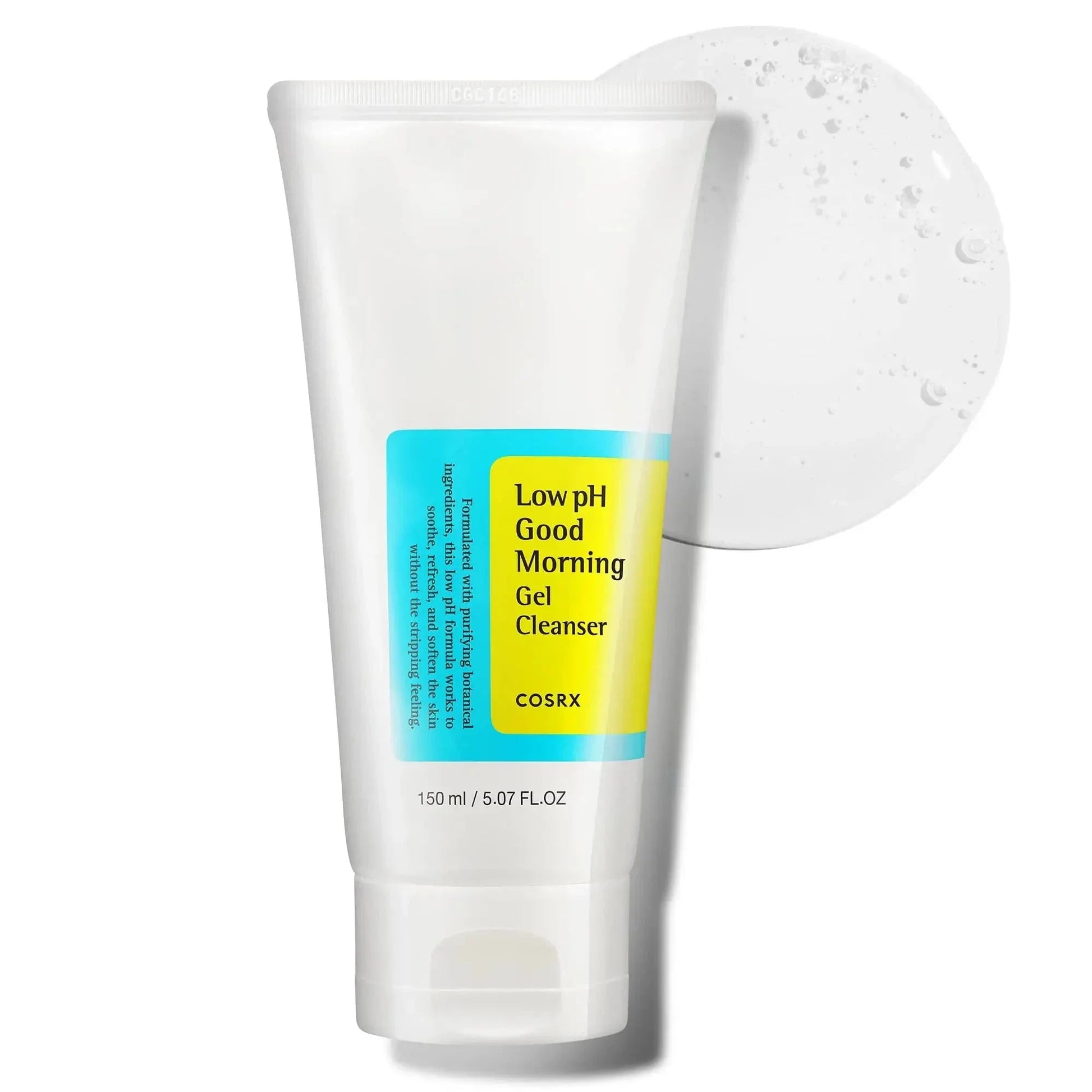 COSRX Low pH Good Morning Gel Cleanser – maigs, zema pH līmeņa sejas attīrošais gels ikdienas lietošanai.