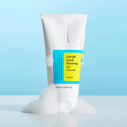 COSRX Low pH Good Morning Gel Cleanser – maigs, zema pH līmeņa sejas attīrošais gels ikdienas lietošanai.