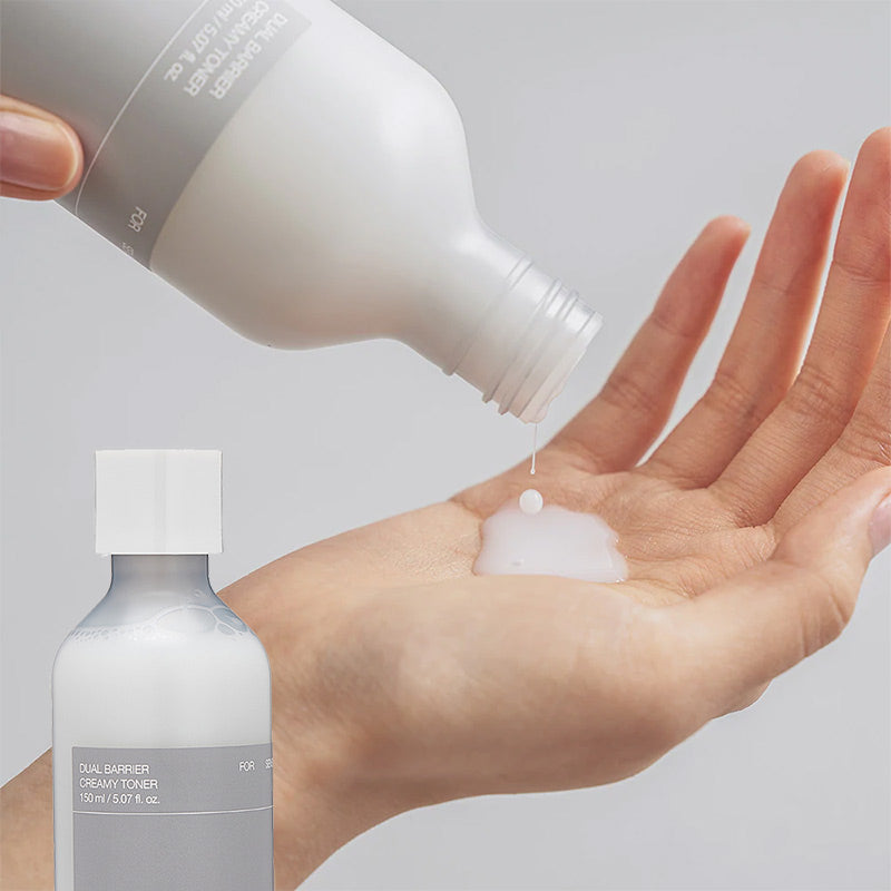 Celimax Dual Barrier Creamy Toner - sejas toniks ar ādas barjeru stiprinošiem ekstraktiem mitrināšanai un kairinājuma mazināšanai.