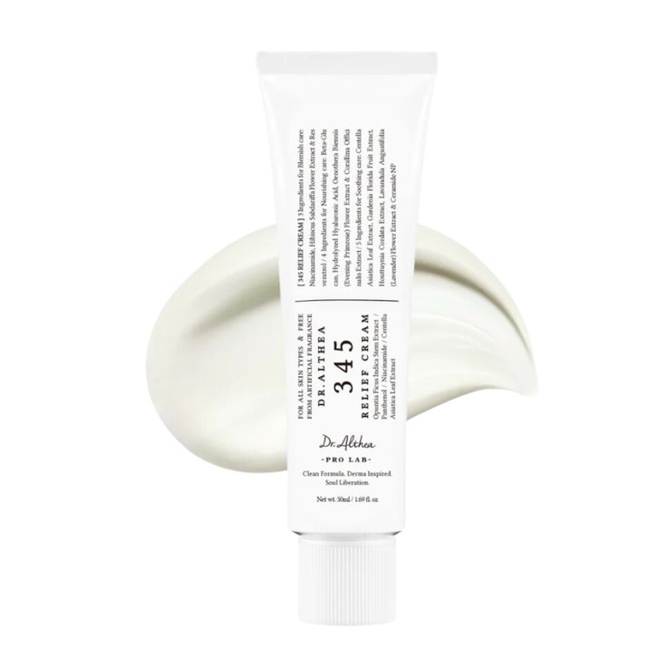 Dr. Althea 345 Relief Cream - viegls sejas krēms problemātiskai un aknes skartai ādai ar resveratrolu, niacinamīdu un pantenolu.