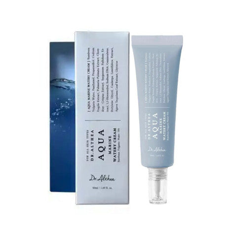 Dr. Althea Aqua Marine Watery Cream vieglas konsistences mitrinošs sejas krēms. Nodrošina ādas mitrināšanu pat dziļākajos slāņos, mazina kairinājumu un apsārtumu. Padara ādu gludu un mīkstu.