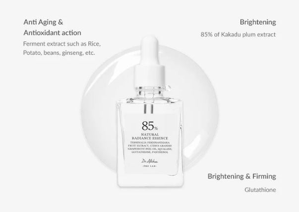 Dr. Althea Natural Radiance Essence – sejas esence ādas mirdzuma, mitrināšanas uzlabošanai un toņa izlīdzināšanai.