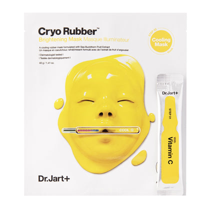 Dr.Jart+ Cryo Rubber with Brightening Vitamin C izgaismojoša sejas maska ar C vitamīnu. 
Izgaismo pigmentāciju, uzlabo ādas mitruma līmeni un mazina iekaisumu procesus, stiprina asinsvadu sieniņas un izlīdzina ādas toni.