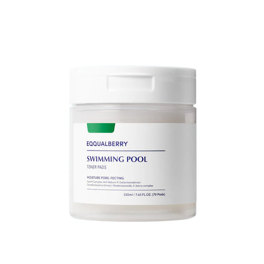 EQQUALBERRY Swimming Pool Toner Pads | mitrinošas un atsvaidzinošas plāksnītes sejai