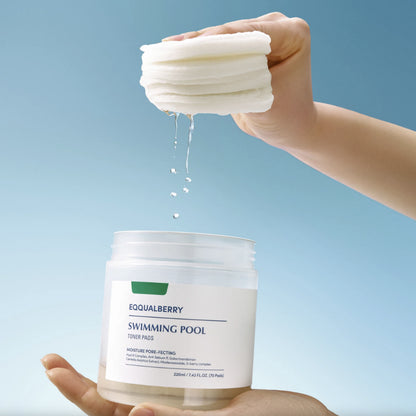 EQQUALBERRY Swimming Pool Toner Pads | mitrinošas un atsvaidzinošas plāksnītes sejai