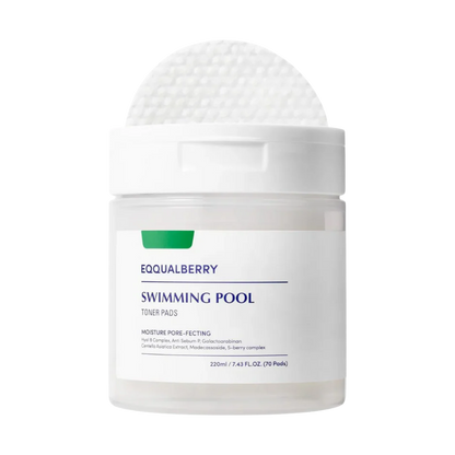 EQQUALBERRY Swimming Pool Toner Pads | mitrinošas un atsvaidzinošas plāksnītes sejai