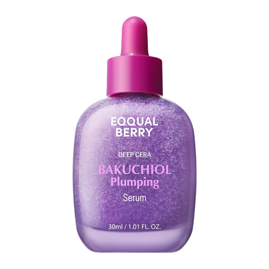 Eqqualberry Bakuchiol Plumping Serum - sejas serums ar bakučiolu ādas tvirtuma un elastības uzlabošanai, dziļai mitrināšanai un smalko līniju izlīdzināšanai.