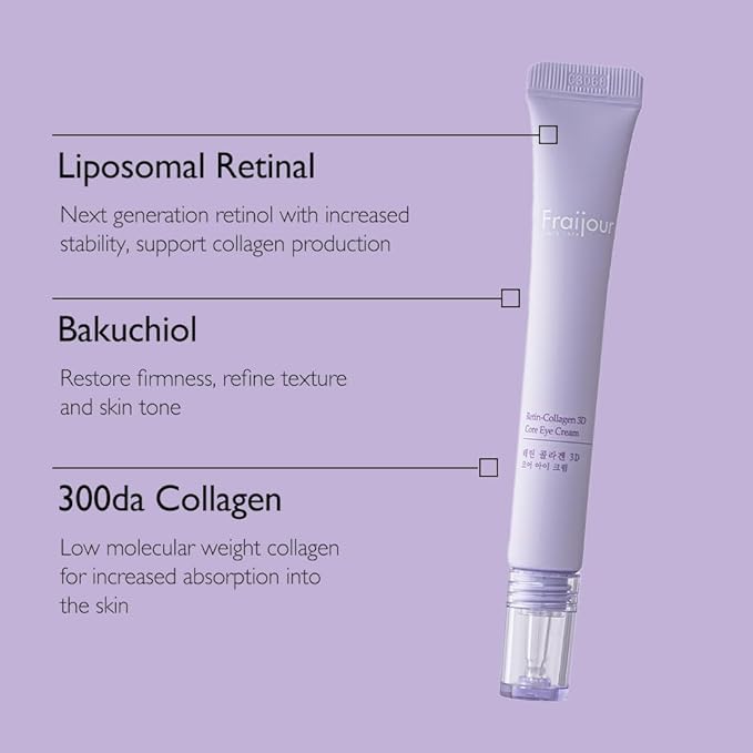Fraijour Retin Collagen 3D Core Eye Cream - acu krēms ar retinolu un kolagēnu ādas tvirtuma uzlabošanai, grumbiņu mazināšanai.
