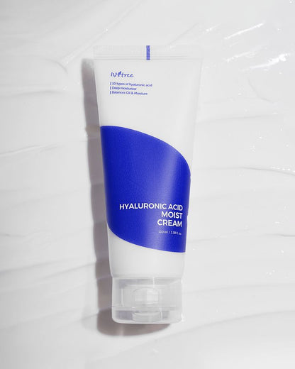 Isntree Hyaluronic Acid Moist Cream - sejas krēms ar hialuronskābi intensīvai ādas mitrināšanai, elastības uzlabošanai un mīkstināšanai.