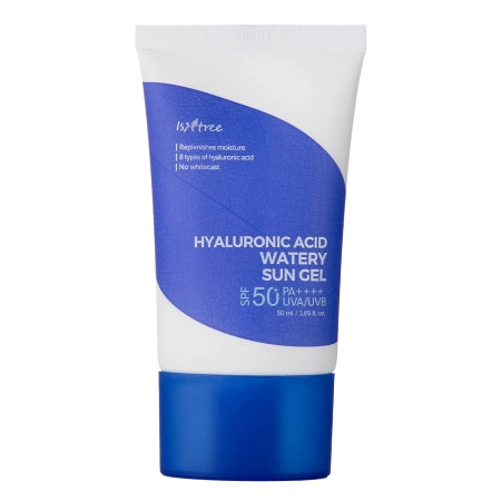 Isntree Hyaluronic Acid Watery Sun Gel - saules aizsargkrēms sejas ādai ar hialuronskābi; mitrina, izgaismo un efektīvi aizsargā pret UV stariem.