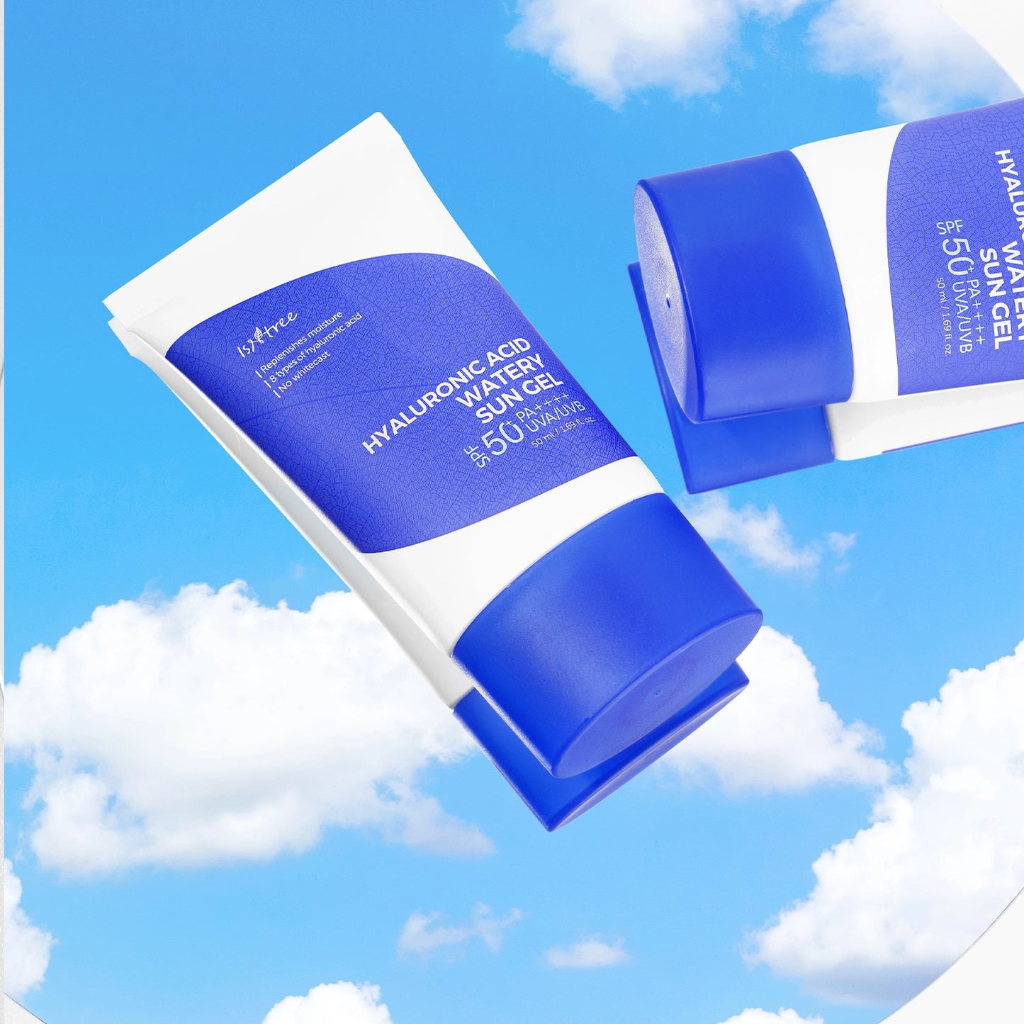 Isntree Hyaluronic Acid Watery Sun Gel - saules aizsargkrēms sejas ādai ar hialuronskābi; mitrina, izgaismo un efektīvi aizsargā pret UV stariem.