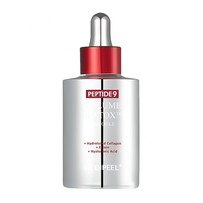 MEDI-PEEL Peptide 9 Volume Bio Tox Ampoule Pro — koncentrēta pretnovecošanās ampula ar 9 peptīdu kompleksu, kolagēnu un hialuronskābi. Palīdz uzlabot ādas elastību, samazināt grumbu redzamību un nodrošina intensīvu mitrināšanu. Āda kļūst gludāka, tvirtāka un starojošāka. Piemērota sausai, nogurušai un elastību zaudējušai ādai.