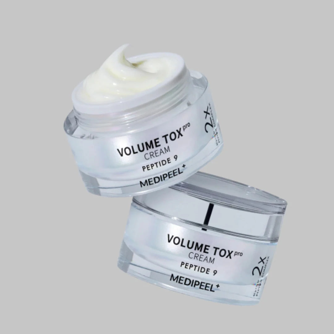 MEDI-PEEL Peptide 9 Volume Tox Cream PRO pretnovecošanās sejas krēms ar peptīdiem ādas elastībai, grumbu mazināšanai un intensīvai mitrināšanai.