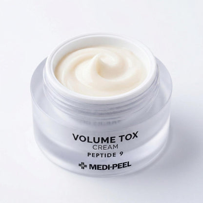 MEDI-PEEL Peptide 9 Volume Tox Cream PRO pretnovecošanās sejas krēms ar peptīdiem ādas elastībai, grumbu mazināšanai un intensīvai mitrināšanai.