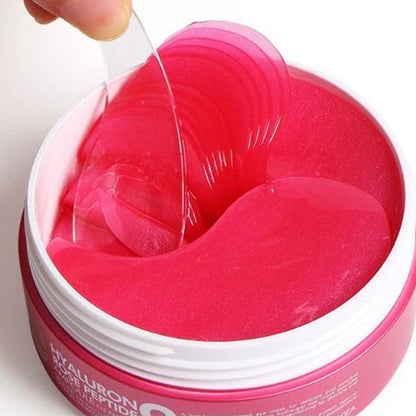 Medi-Peel Hyaluron Rose Peptide 9 Ampoule Eye Patch mitrinoši acu patči ar rozes ekstraktu un peptīdiem smalko grumbiņu mazināšanai.