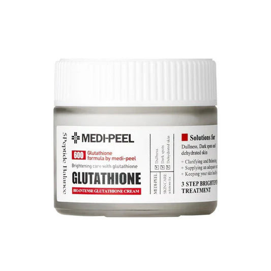 Medi-Peel Bio Intense Glutathione Cream – sejas krēms ar glutationu ādas mirdzumam, tonusa uzlabošanai un ādas toņa izlīdzināšanai.