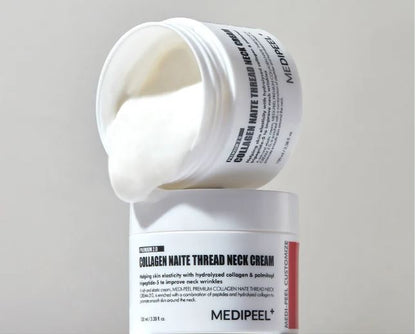 Medipeel Collagen Naite Thread Neck Cream - kolagēna krēms kakla ādai ar nostiprinošu un ādas elastību uzlabojošu efektu.