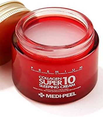 Medi-Peel Super10 Collagen Sleeping Cream – nakts krēms ar kolagēnu ādas mitrināšanai, atjaunošanai un elastības uzlabošanai.