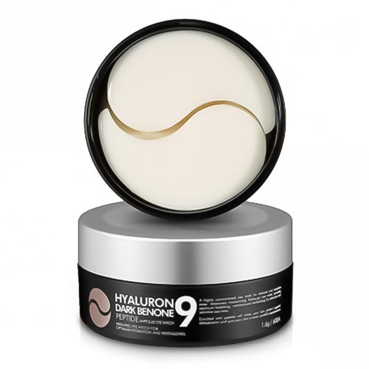 Medi-Peel Hyaluron Dark Benone Peptide Eye Patches – acu patči ar hialuronskābi un peptīdiem tumšo loku mazināšanai un ādas mitrināšanai.