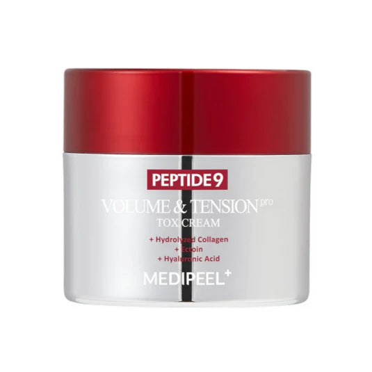 Medi-Peel Peptide9 Volume and Tension Tox Cream – sejas krēms ar peptīdiem ādas tvirtuma, elastības un liftinga efektam.