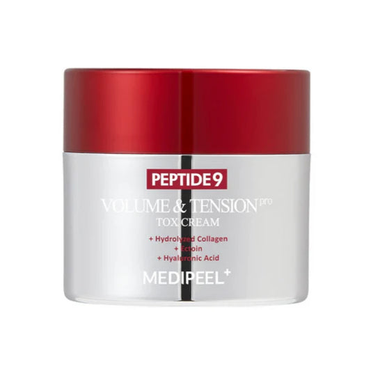 Medi-Peel Peptide9 Volume and Tension Tox Cream – sejas krēms ar peptīdiem ādas tvirtuma, elastības un liftinga efektam.