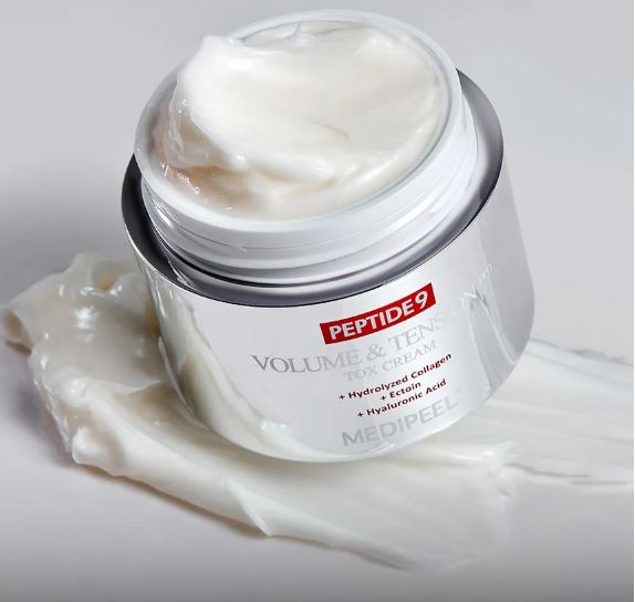 Medi-Peel Peptide9 Volume and Tension Tox Cream – sejas krēms ar peptīdiem ādas tvirtuma, elastības un liftinga efektam.