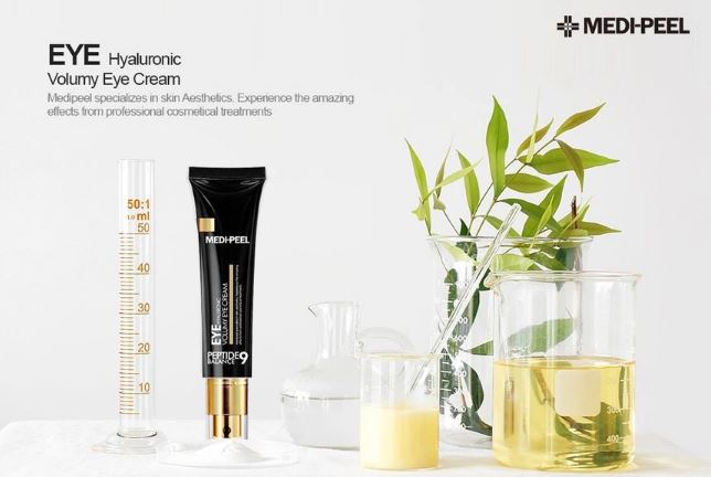 Medi-Peel Hyaluronic Volumy Eye Cream – mitrinošs acu krēms ar hialuronskābi smalko līniju izlīdzināšanai.