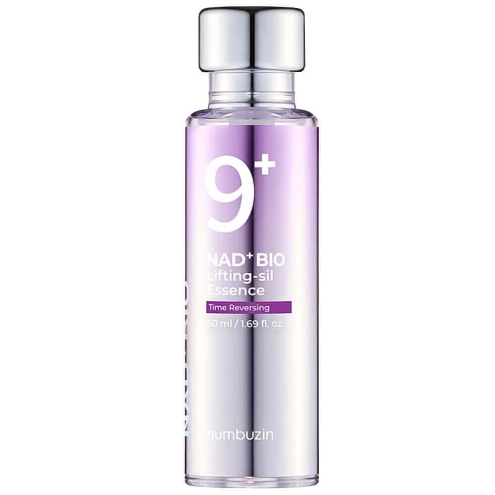 Numbuzin No.9 NAD+ Bio Lifting Essence – nostiprinoša un mitrinoša sejas esence ar NAD+, 50 peptīdiem un antioksidantiem, kas uzlabo ādas elastību, samazina grumbas un piešķir mirdzošu, gludu “glass skin” efektu.