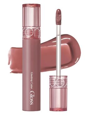 Romand Glasting Color Gloss - lūpu spīdums ar mitrinošu efektu un intensīva spīduma (glazētu) finišu. Pieklusināts brūngani violets tonis.