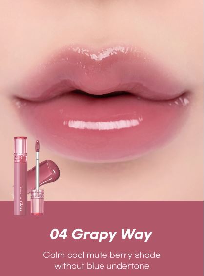 Romand Glasting Color Gloss - lūpu spīdums ar mitrinošu efektu un intensīva spīduma (glazētu) finišu. Neuzkrītoši vēss ogu tonis bez zila apakštoņa.