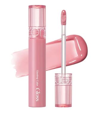 Romand Glasting Color Gloss - lūpu spīdums ar mitrinošu efektu un intensīva spīduma (glazētu) finišu. Rozīgs nude tonis.