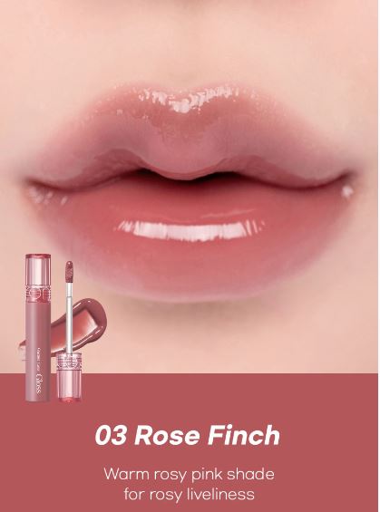 Romand Glasting Color Gloss - lūpu spīdums ar mitrinošu efektu un intensīva spīduma (glazētu) finišu. Silts rozīgi brūngans tonis.