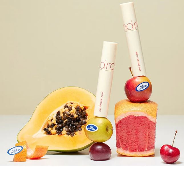 Romand Juicy Lasting Tint - lūpu tinte ar aplikatoru un ilgnoturīgu, spīdīgu efektu. Vēss vīģu tonis.