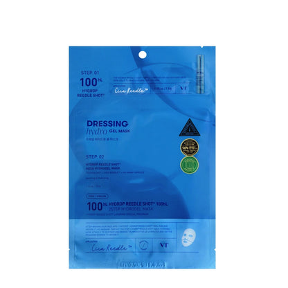 VT Cosmetics Hydrop Reedle Shot 100 hL 2-Step Hydrogel Mask – mitrinoša un atjaunojoša divu soļu hidrogēla sejas maska intensīvai ādas kopšanai.