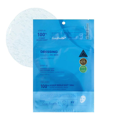 VT Cosmetics Hydrop Reedle Shot 100 hL 2-Step Hydrogel Mask – mitrinoša un atjaunojoša divu soļu hidrogēla sejas maska intensīvai ādas kopšanai.