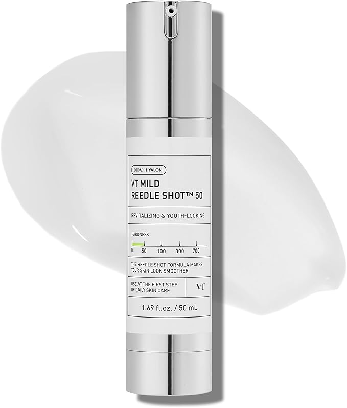 VT Cosmetics Reedle Shot 50 - sejas ādas serums ar mikroadatu tehnoloģiju, aktīvo vielu iesūkšanās uzlabošanai un ādas tekstūras izlīdzināšanai.