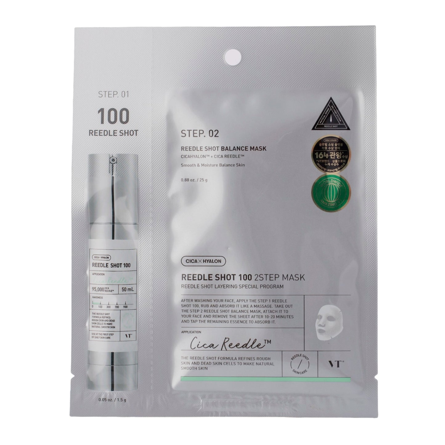 VT Cosmetics Reedle Shot 100 / 300 Two Step Mask | nostiprinoša 2 soļu auduma sejas maska