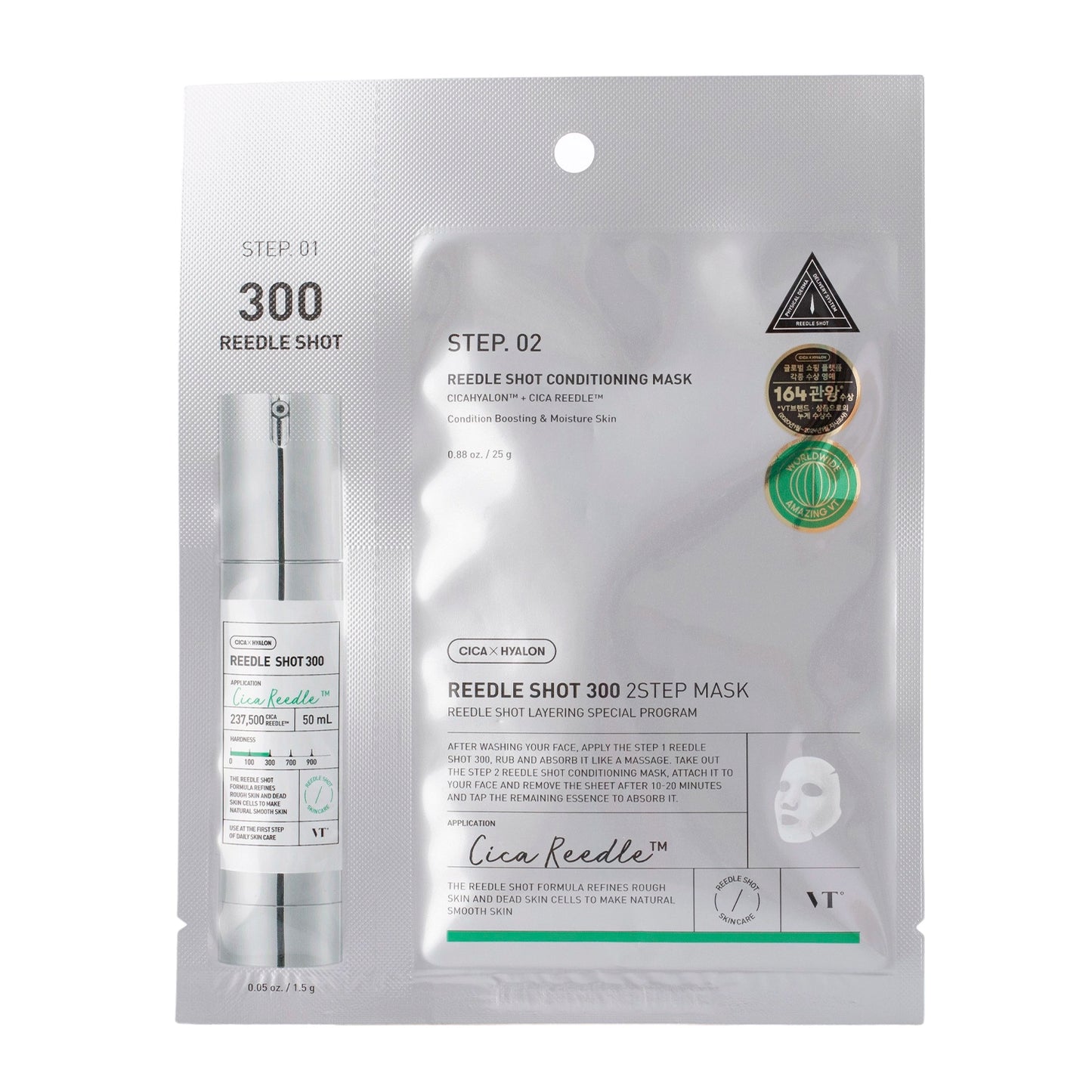 VT Cosmetics Reedle Shot 100 / 300 Two Step Mask | nostiprinoša 2 soļu auduma sejas maska